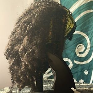 Aclovcy headband wig natural curly black
